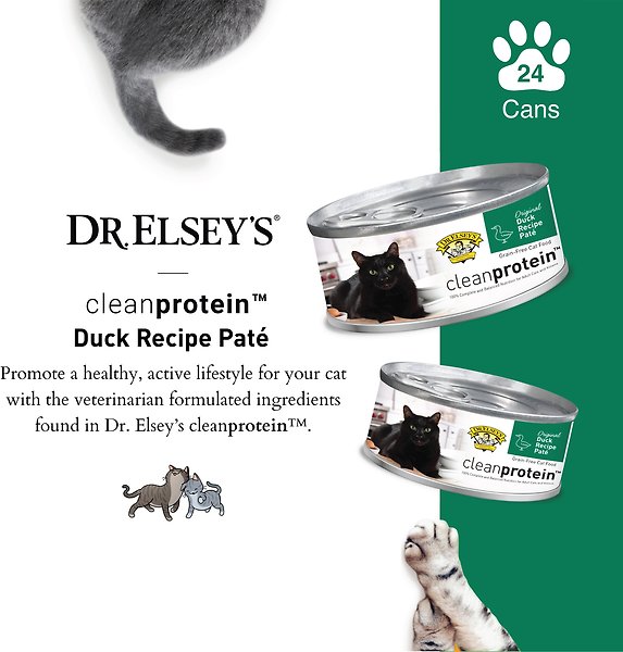 Show full view: Dr. Elsey's cleanprotein Duck Recipe Wet Cat Food, 5.3-oz can, case of 24 slide 3 of 6