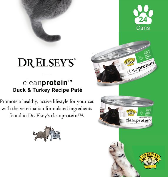 Show full view: Dr. Elsey's cleanprotein Duck & Turkey Recipe Wet Cat Food, 5.3-oz can, case of 24 slide 3 of 6