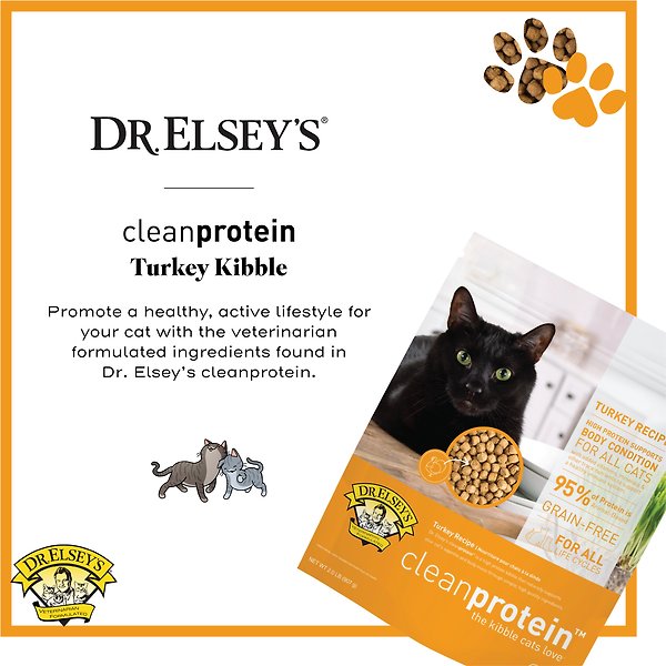 Show full view: Dr. Elsey's cleanprotein Turkey Kibble Cat Dry Food, 3-kg bag slide 5 of 9