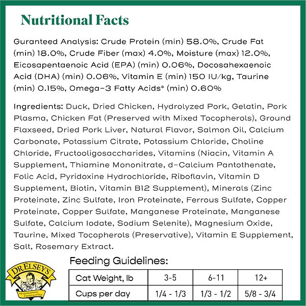 Show full view: Dr. Elsey's cleanprotein Duck Kibble Cat Dry Food, 3-kg bag slide 8 of 9