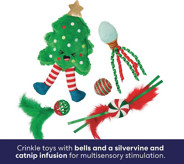 Show full view: Frisco Holiday Brr Basket Variety Pack Cat Toy with Silvervine & Catnip, 15 count slide 4 of 7