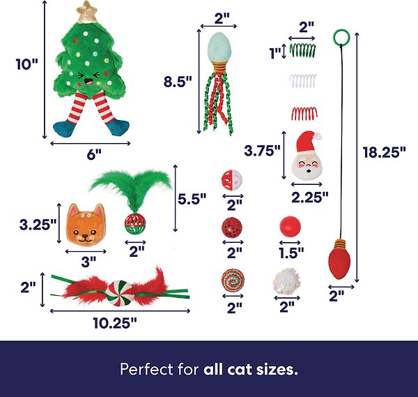 Show full view: Frisco Holiday Brr Basket Variety Pack Cat Toy with Silvervine & Catnip, 15 count slide 3 of 7