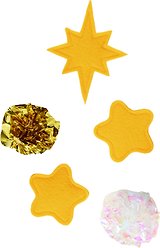 Frisco Holiday Stars Felt & Crinkle Variety Pack Cat Toy with Catnip & Silvervine, 5 count