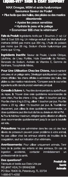Show full view: Liquid-Vet K9 Skin & Coat Support Chicken Flavour Supplement for Dogs, 32-oz bottle slide 7 of 7