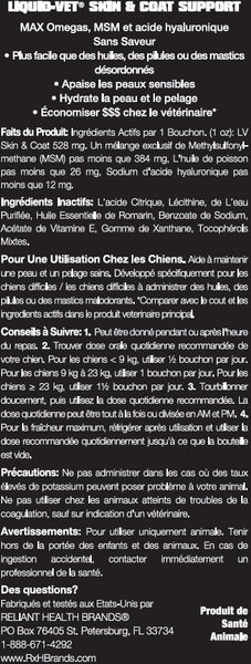 Show full view: Liquid-Vet K9 Skin & Coat Support Unflavoured Supplement for Dogs, 32-oz bottle slide 7 of 7