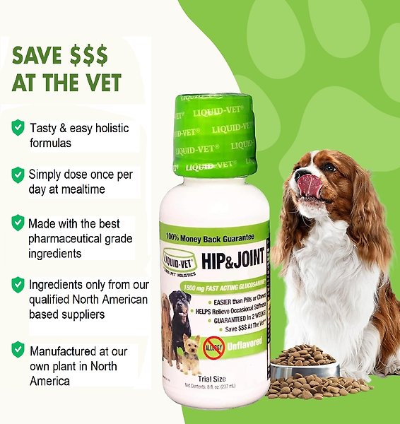 Show full view: Liquid-Vet K9 Hip & Joint Support Unflavoured Supplement for Dogs, 8-oz bottle, 2 count slide 5 of 7