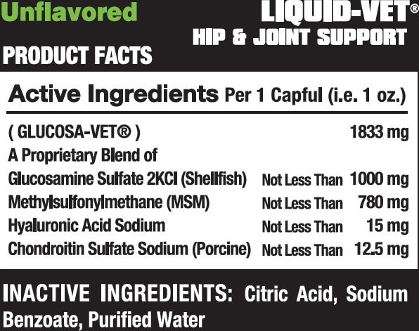 Show full view: Liquid-Vet K9 Hip & Joint Support Unflavoured Supplement for Dogs, 8-oz bottle, 2 count slide 6 of 7