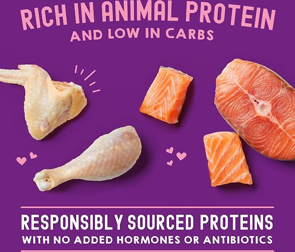 Show full view: Stella & Chewy's Carnivore Cravings Chicken & Salmon Flavored Shredded Wet Cat Food, 2.8-oz pouch, case of 12 slide 4 of 9