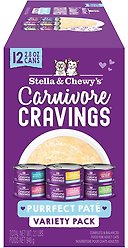 Stella & Chewy's Carnivore Cravings Purrfect Pate Variety Pack Wet Cat Food, 2.8-oz can, case of 12