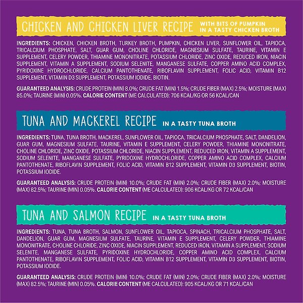 Show full view: Stella & Chewy's Carnivore Cravings Savory Shreds Variety Pack Wet Cat Food, 2.8-oz can, case of 12 slide 6 of 9