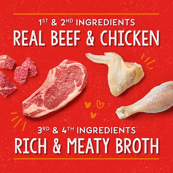 Show full view: Stella & Chewy's Lil Bites Savory Stews Grain-Free Beef & Chicken in Broth Flavored Shredded Small Breed Wet Dog Food, 2.7-oz cup, case of 12 slide 3 of 8
