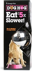 Omega Paw Dog Hog Slow Dog Feeder, Silver, Large
