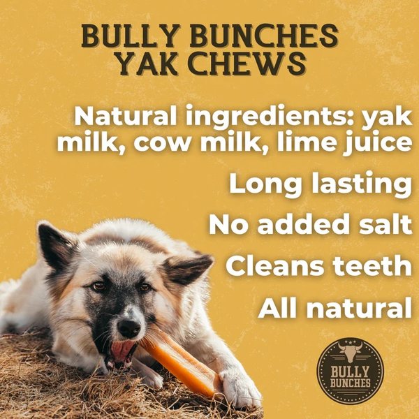 Show full view: Bully Bunches Variety Pack Himalayan Yak Chew Dog Treat, Medium, 4 count slide 5 of 9