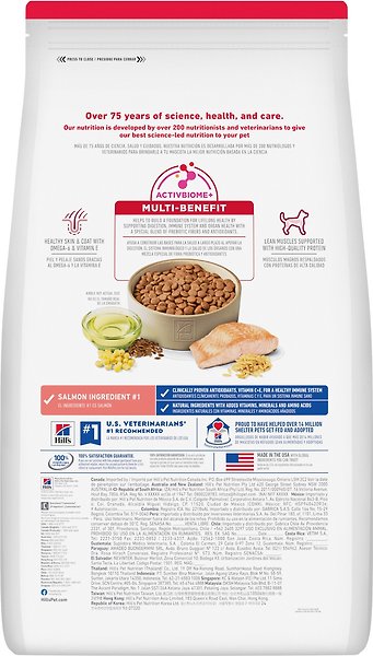 Show full view: Hill's Science Diet Adult Salmon & Brown Rice Recipe Dry Dog Food, 6.35-kg bag slide 3 of 10