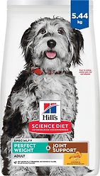 Hill's Science Diet Perfect Weight & Joint Support Chicken Flavored Adult Dry Dog Food, 5.44-kg bag