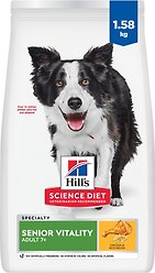Hill's Science Diet Adult 7+ Senior Vitality Chicken Recipe Dry Dog Food, 1.58-kg bag