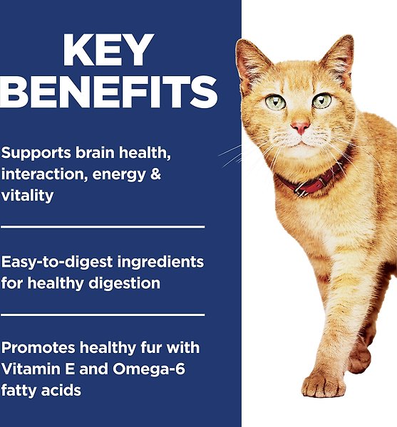 Show full view: Hill's Science Diet Adult 7+ Senior Vitality Chicken Recipe Dry Cat Food, 2.72-kg bag slide 6 of 12