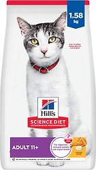 Hill's Science Diet Adult 11+ Chicken Recipe Dry Cat Food, 1.58-kg bag