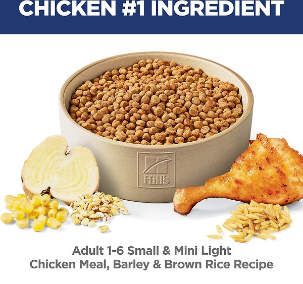 Show full view: Hill's Science Diet Adult Light Small & Mini with Chicken Meal & Barley Dry Dog Food, 2.04-kg bag slide 5 of 12