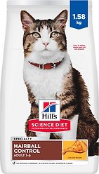 Hill's Science Diet Adult Hairball Control Chicken Recipe Dry Cat Food, 1.58-kg bag