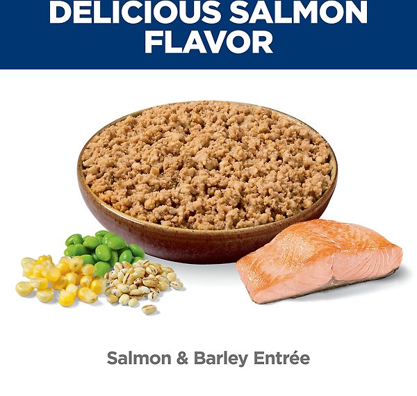 Show full view: Hill's Science Diet Adult Salmon & Barley Entree Canned Dog Food, 	368-g can, case of 12 slide 4 of 9