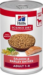 Hill's Science Diet Adult Salmon & Barley Entree Canned Dog Food, 	368-g can, case of 12
