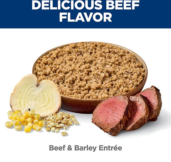 Show full view: Hill's Science Diet Adult 7+ Beef & Barley Entree Canned Dog Food, 370-g, case of 12 slide 5 of 12