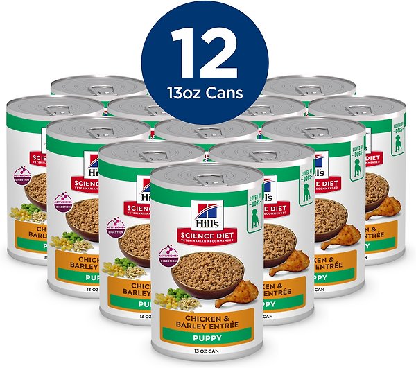 Show full view: Hill's Science Diet Puppy Chicken & Barley Entree Canned Dog Food, 370-g can, case of 12 slide 3 of 12