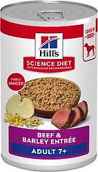 Hill's Science Diet Adult 7+ Beef & Barley Entree Canned Dog Food, 370-g, case of 12