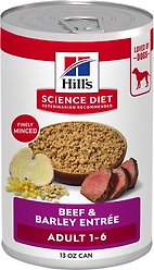 Hill's Science Diet Adult Beef & Barley Entree Canned Dog Food, 370-g can, case of 12