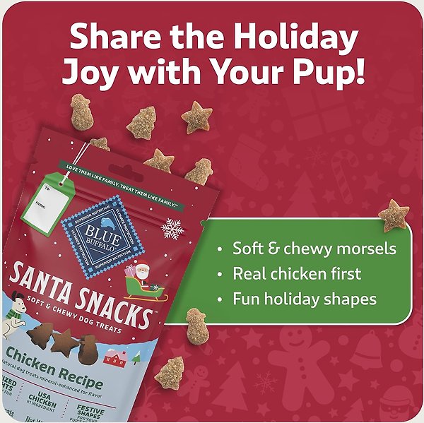 Show full view: Blue Buffalo Santa Snacks Soft & Chewy Dog Treats, 4.5-oz bag slide 4 of 6