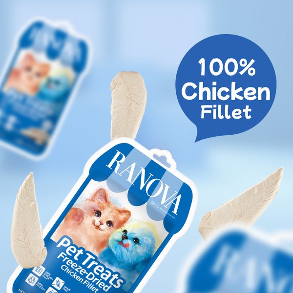 Show full view: Ranova Chicken Fillet Freeze-Dried Dog & Cat Treats, 60-g bag slide 3 of 4