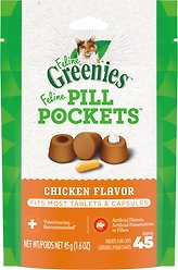 Greenies Pill Pockets Chicken Flavour Adult Cat Treats, 45 count
