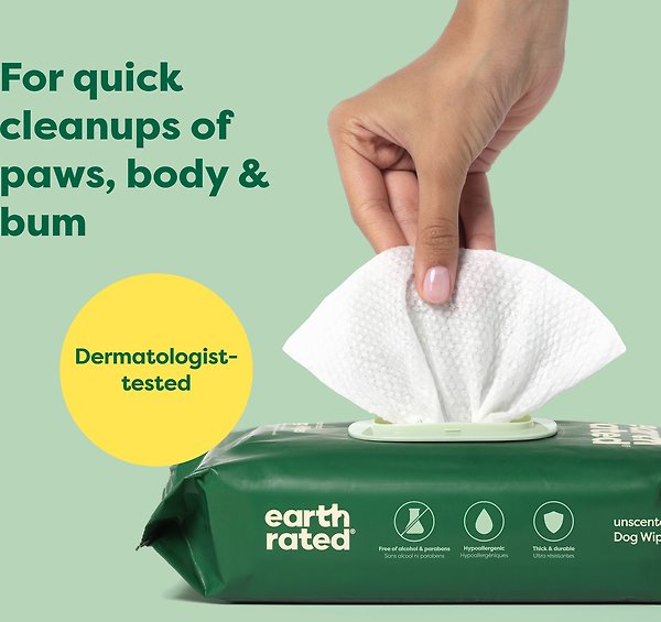 Show full view: Earth Rated Dog Grooming Wipes, 400 count, Unscented slide 3 of 11