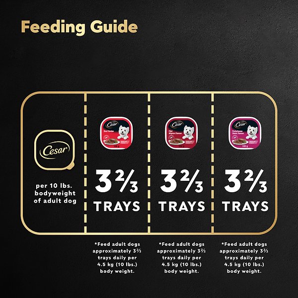 Show full view: Cesar Classic Loaf in Sauce Beef Selects Variety Pack Adult Wet Dog Food, 100-g tray, case of 24 slide 5 of 7