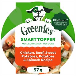 Greenies Smart Topper Chicken, Beef, Sweet Potatoes, Potatoes & Spinach Recipe Grain-Free Wet Dog Food Topper, 57-g tray, case of 10