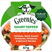 Show in main carousel: Greenies Smart Topper Chicken, Beef, Sweet Potatoes, Potatoes & Spinach Recipe Grain-Free Wet Dog Food Topper, 57-g tray, case of 10 slide 1 of 7