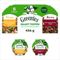 Greenies Smart Topper Chicken with Green Beans & Beef Pack Grain-Free Wet Dog Food Topper, 57-g tray, case of 8