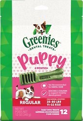 Greenies Original Regular Puppy Natural Dental Dog Treats, 340-g pouch