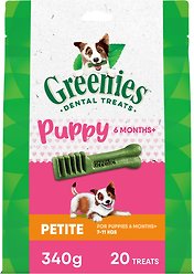 Greenies Original Petite Puppy Natural Dental Dog Treats, 340-g pouch