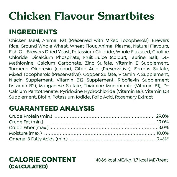 Show full view: Greenies Feline Smartbites Healthy Indoor Natural Dental Care Chicken Flavour Adult Cat Treats, 60-g pouch slide 5 of 5