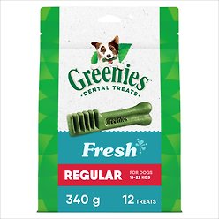 Greenies Fresh Regular Oral Care Natural Dental Dog Treats, 12 count