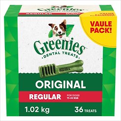 Greenies Original Regular Adult Dental Dog Treats, 36 count