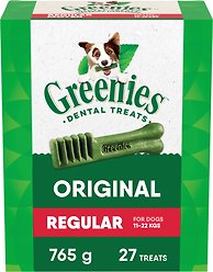 Greenies Original Regular Adult Dental Dog Treats, 27 count