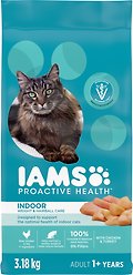 Iams Proactive Health Indoor Weight & Hairball Care with Chicken & Turkey Dry Cat Food, 3.18-kg bag