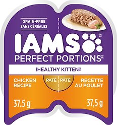 Iams Perfect Portions Kitten Grain-Free Chicken Pate Wet Cat Food, 75-g tray, case of 24