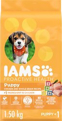 Iams Proactive Health Puppy Chicken & Whole Grain Dry Dog Food, 1.5-kg bag