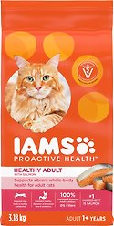 Iams Proactive Health Healthy Adult Salmon Dry Cat Food, 3.18-kg bag
