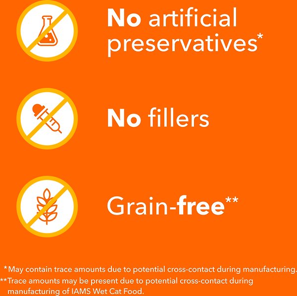 Show full view: Iams Perfect Portions Variety Pack Adult Grain-Free Chicken & Tuna Cuts in Gravy Wet Cat Food, 75-g tray, case of 12 slide 5 of 6