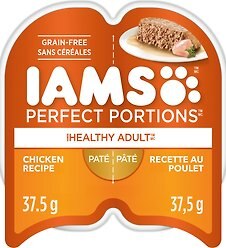 Iams Perfect Portions Adult Grain-Free Chicken Pate Wet Cat Food, 75-g tray, case of 24